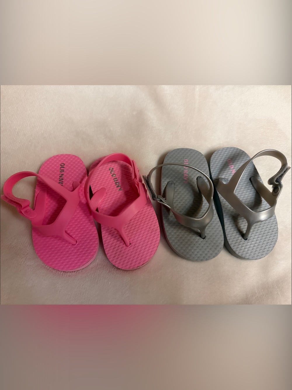 Old Navy Pink and Gray Kids' Flip Flop Sandals